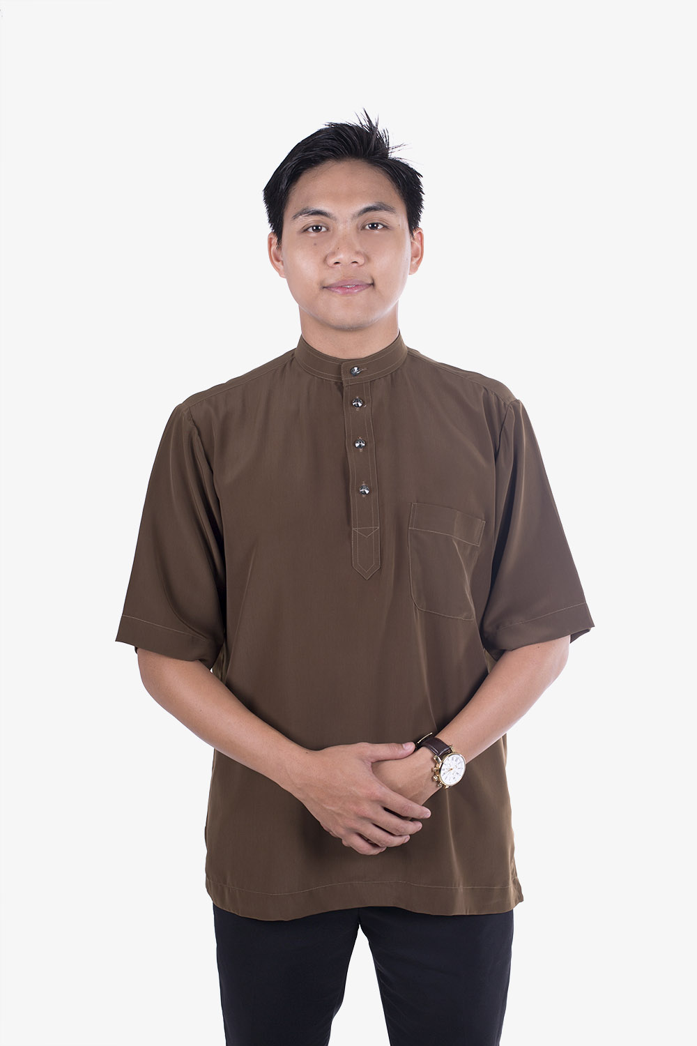  Baju  Melayu  Lengan  Pendek  BMPC02 Maroz