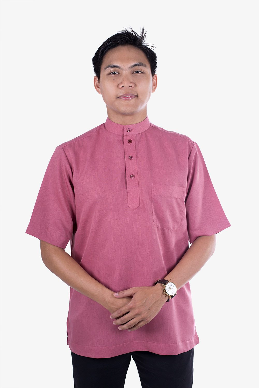  Baju  Melayu  Lengan  Pendek  BMPPE02 Maroz